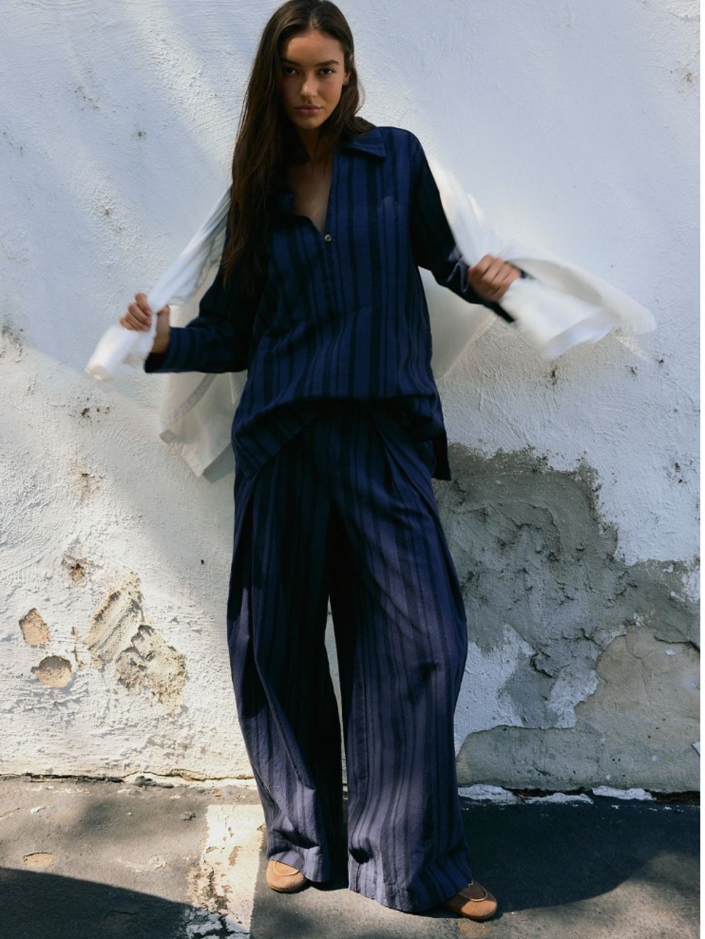 Free People Free-est Fallon pant set Top Blue NWT Oversized | Top Only - Picture 2 of 7